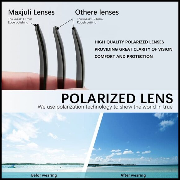 Polarized Rectangular Sunglasses with UV Protection for Outdoor Sports